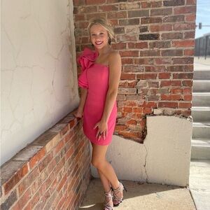 Pink ruffled mini dress size 00